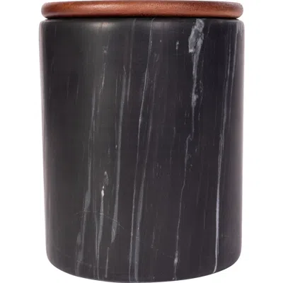 Artifacts Trading Company ™  Storage Canister With Sealed Wood Top In Black