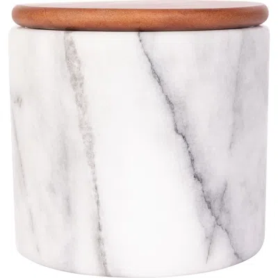 Artifacts Trading Company ™  Storage Canister With Sealed Wood Top In White