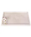 Artifacts Trading Company Marble Rectangular Tray, 15" X 8" X 0.3" In White Matte