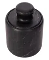 Artifacts Trading Company Marble Salt Cellar With Lid, 3" X 3.25" In Black Matte