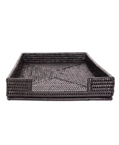 Artifacts Trading Company Rattan Office Paper Tray In Tudor Black