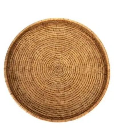 Artifacts Trading Company Rattan Round Tray Collection In Coffee Bean