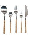 ARTIFACTS TRADING COMPANY RATTAN STAINLESS STEEL 5 PIECE CUTLERY SET WITH GIFT BOX