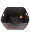 Artifacts Trading Company Saboga Home Family Basket With Cutout Handle In Tudor Black