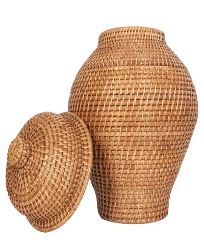 Artifacts Trading Company Saboga Home Ginger Jar In Antique Brown