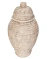 Artifacts Trading Company Saboga Home Ginger Jar In White Wash