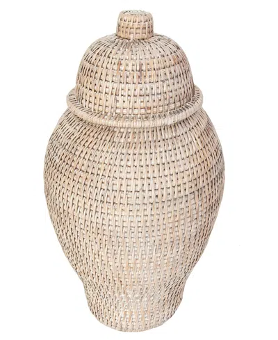 Artifacts Trading Company Saboga Home Ginger Jar In White Wash