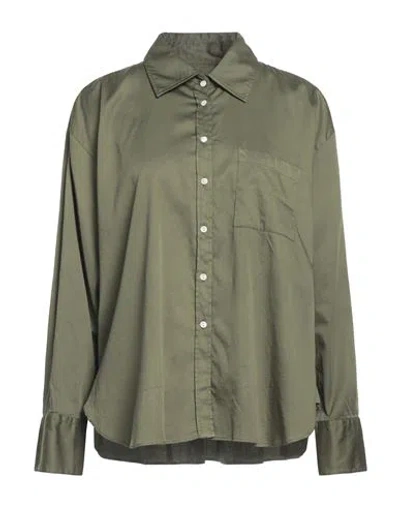 Artigiano Asoni Woman Shirt Military Green Size 12 Cotton, Elastane