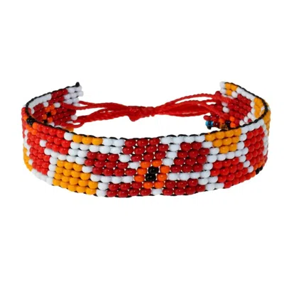 Artiken Unisex Miss Daisy Handmade Bracelet In Red