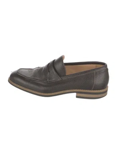 Pre-owned Artioli Leather Dress Loafers In Gray