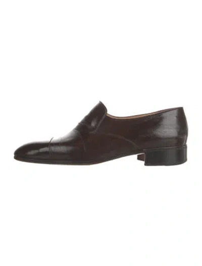 Pre-owned Artioli Leather Monk Straps In Brown