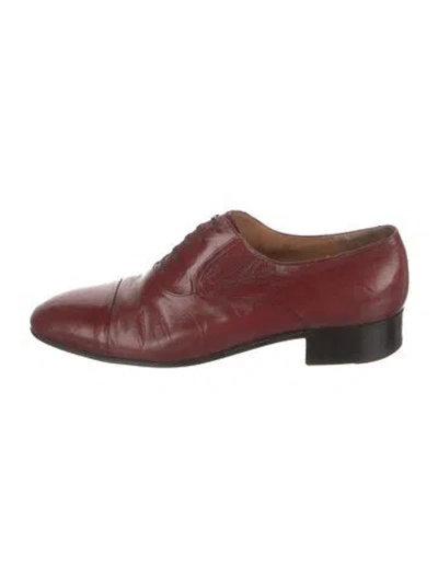 Pre-owned Artioli Leather Oxfords In Burgundy