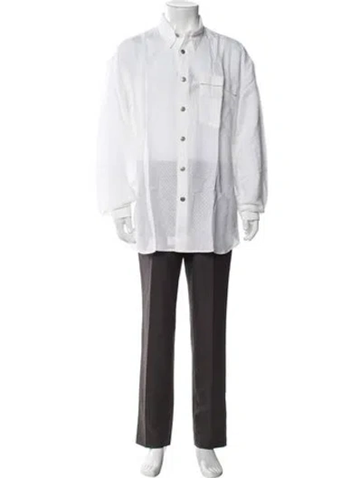 Pre-owned Artioli Linen Long Sleeve Shirt In White