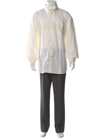 Pre-owned Artioli Long Sleeve Tuxedo Shirt In White