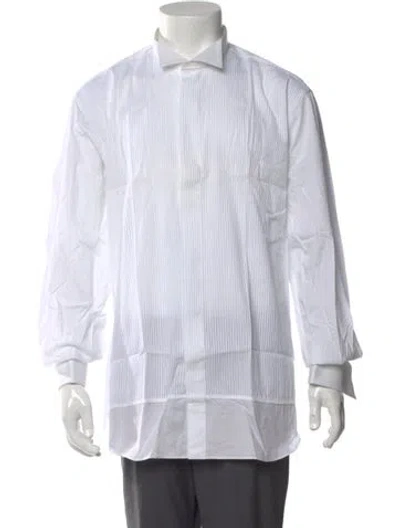Pre-owned Artioli Long Sleeve Tuxedo Shirt In White