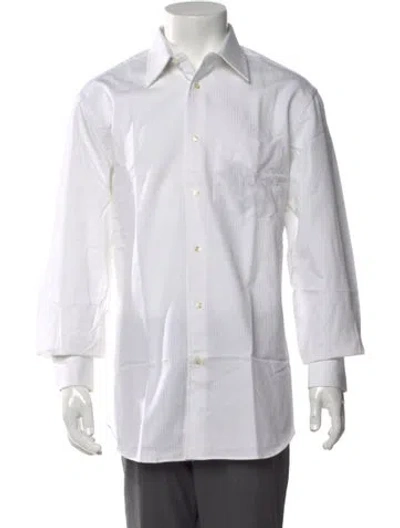 Pre-owned Artioli Striped Long Sleeve Dress Shirt In White