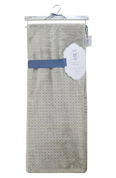 Artisan 34 Solid Textured Square Throw Blanket In Brown