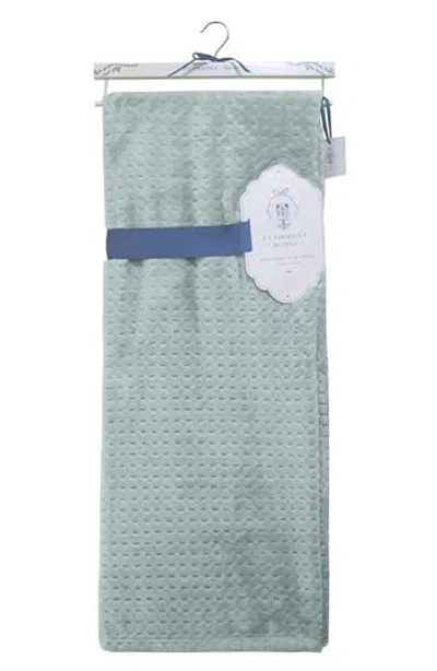 Artisan 34 Solid Textured Square Throw Blanket In Green