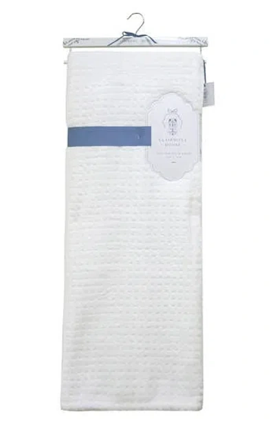 Artisan 34 Solid Textured Square Throw Blanket In White
