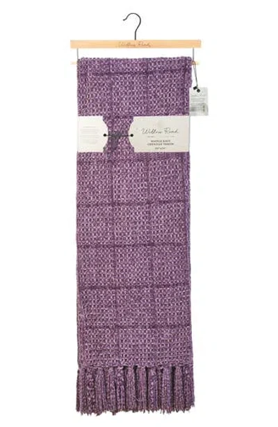 Artisan 34 Waffle Knit Chenille Throw Blanket In Purple