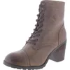 Artisan By Zigi Brigitte Womens Leather Zipper Combat & Lace-up Boots In Brown