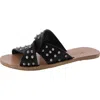 Artisan By Zigi Narla Womens Leather Embellished Slide Sandals In Black