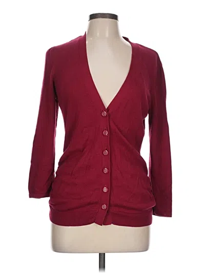 Pre-owned Artisan Cardigan Sweater In Burgundy