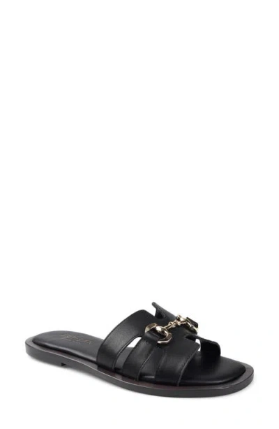 Artisan Crafted By Zigi Bellevue Leather Slide Sandal In Black Leather