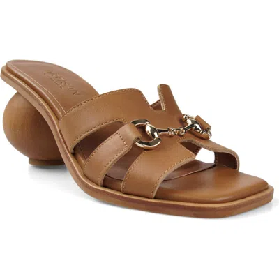 Artisan Crafted By Zigi Franklynn Leather Slide Sandal In Tan Leather
