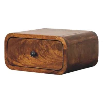 Artisan Furniture Avora Mini Wall-mounted Chestnut 1 Drawer Nightstand In Brown