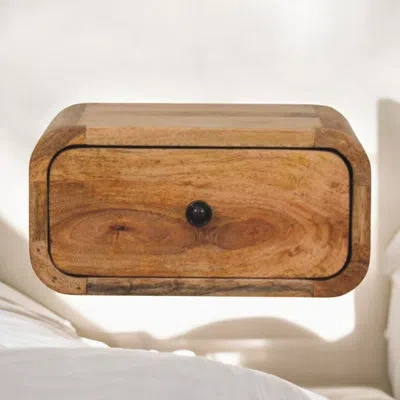 Artisan Furniture Avora Mini Wall-mounted Oak-ish 1 Drawer Nightstand In Beige