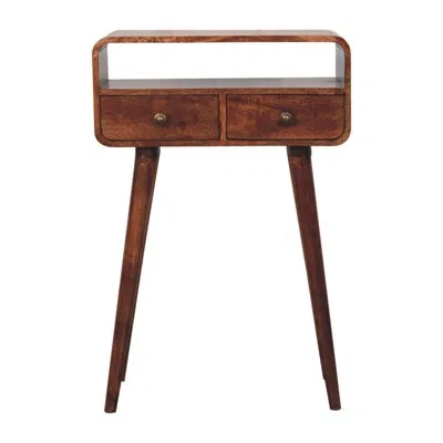 Artisan Furniture Mini California  Curved Console Table In Brown