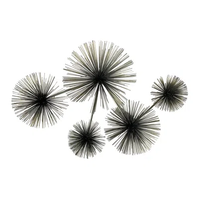 Pre-owned Artisan House 1979 C. Jeré Brass Dandelion, Pom Pom Or Sea Urchin Wall Art Sculpture In Gray