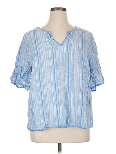 Pre-owned Artisan Ny 3/4 Sleeve Blouse In Blue