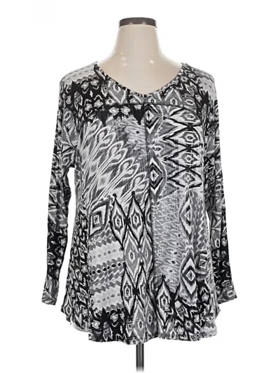 Pre-owned Artisan Ny 3/4 Sleeve Blouse In Gray