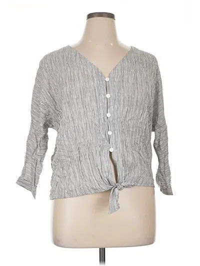 Artisan Ny 3/4 Sleeve Blouse In Gray