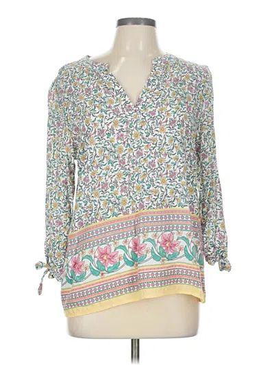 Pre-owned Artisan Ny 3/4 Sleeve Blouse In Ivory