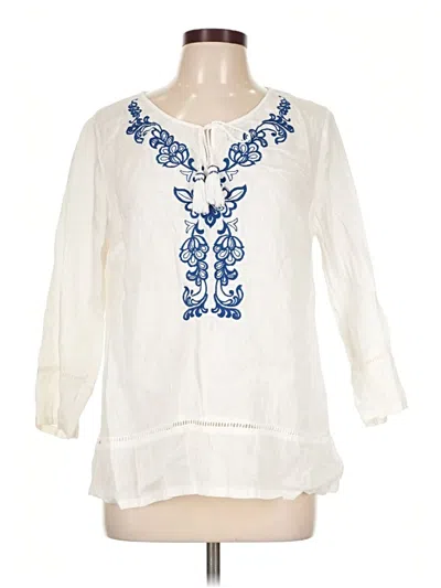 Pre-owned Artisan Ny 3/4 Sleeve Blouse In Ivory