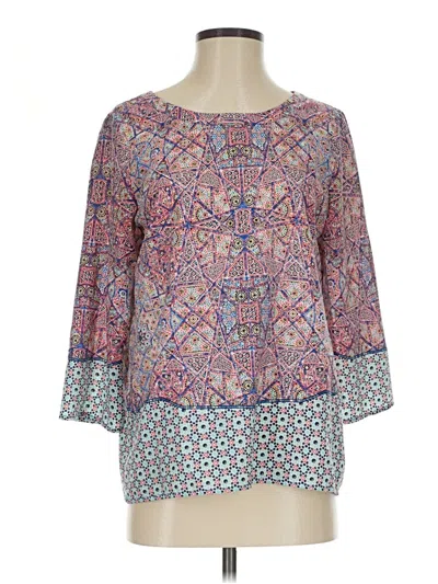 Pre-owned Artisan Ny 3/4 Sleeve Blouse In Purple