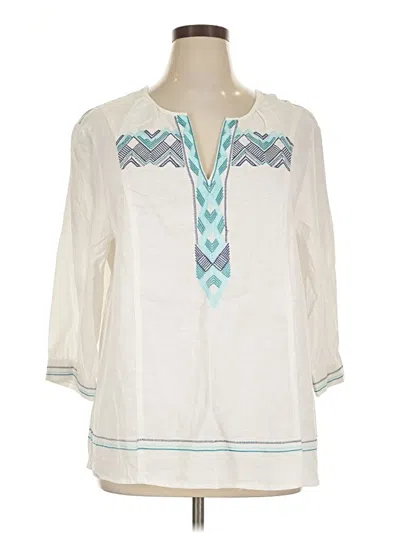 Pre-owned Artisan Ny 3/4 Sleeve T-shirt In Ivory