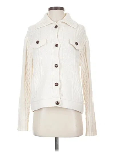 Pre-owned Artisan Ny Cardigan Sweater In White