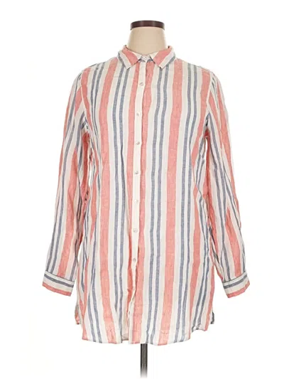 Pre-owned Artisan Ny Long Sleeve Button Down Shirt In Orange