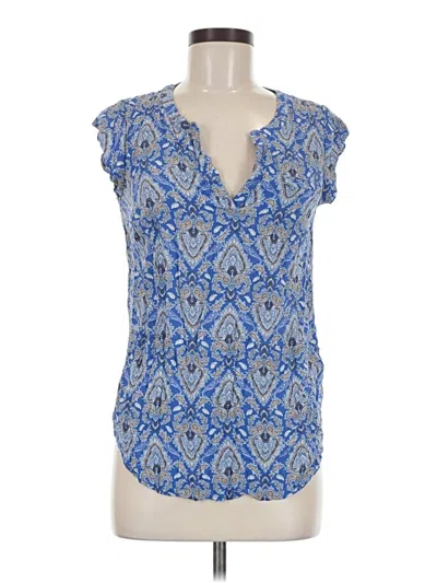 Pre-owned Artisan Ny Short Sleeve Blouse In Blue