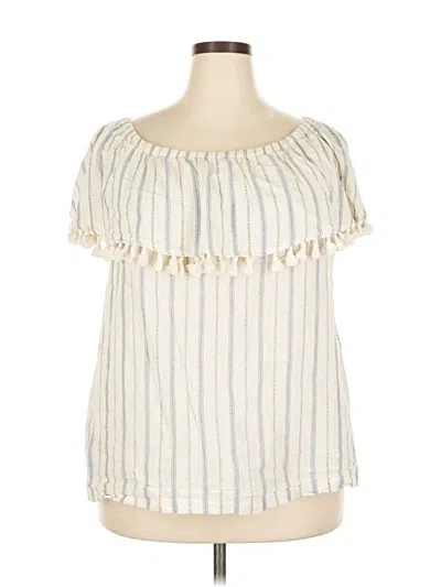 Pre-owned Artisan Ny Short Sleeve Blouse In White
