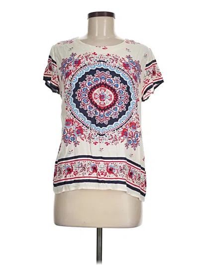Pre-owned Artisan Ny Short Sleeve Blouse In White