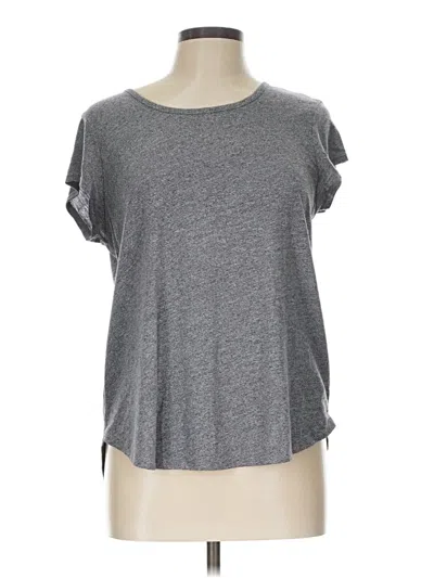 Pre-owned Artisan Ny Short Sleeve Top Gray Cold Shoulder Neckline Tops
