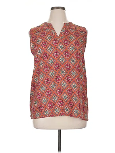 Pre-owned Artisan Ny Sleeveless Blouse In Orange