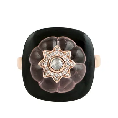 Artisan Women's 14k Rose Gold Black Onyx, Pink Tourmaline & Diamond Statement Ring