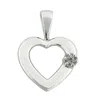Artisan Women's 14k White Gold In Pave Natural Diamond Heart Shape Charm Pendant In Metallic