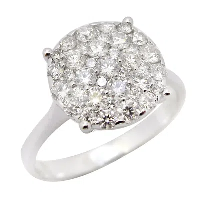 Artisan Women's 14k White Gold Round Diamond Cluster Ring In Metallic